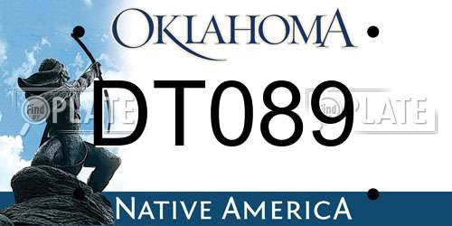 DT089 Oklahoma License Plate