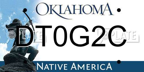 DT0G2C Oklahoma License Plate