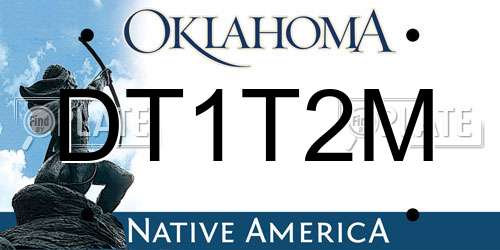 DT1T2M Oklahoma License Plate