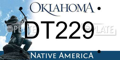 DT229 Oklahoma License Plate