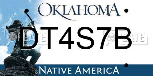 DT4S7B Oklahoma License Plate