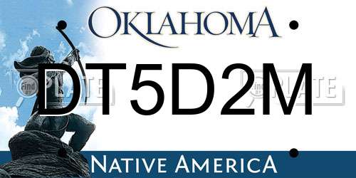 DT5D2M Oklahoma License Plate