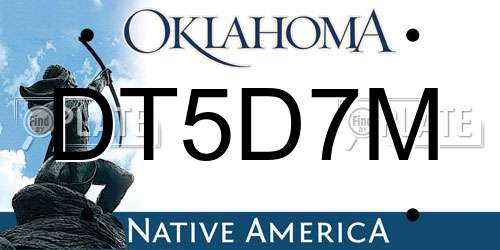 DT5D7M Oklahoma License Plate