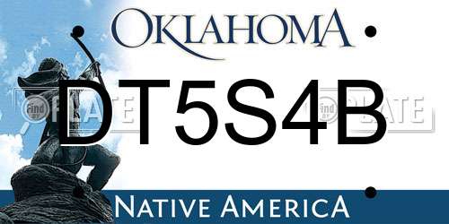 DT5S4B Oklahoma License Plate