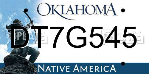 DT7G545 Oklahoma License Plate