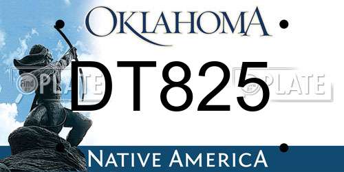 DT825 Oklahoma License Plate