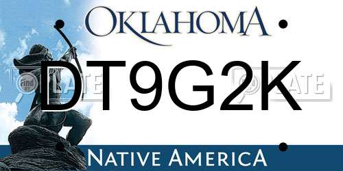 DT9G2K Oklahoma License Plate