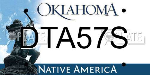 DTA57S Oklahoma License Plate