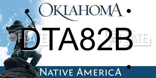 DTA82B Oklahoma License Plate