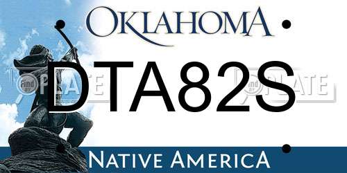DTA82S Oklahoma License Plate