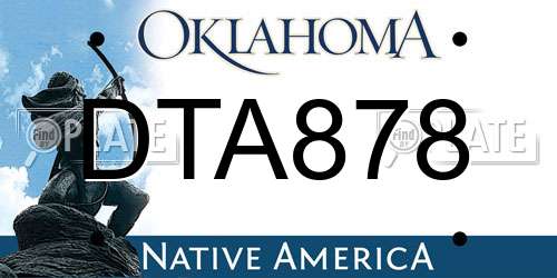 DTA878 Oklahoma License Plate