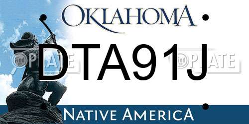 DTA91J Oklahoma License Plate