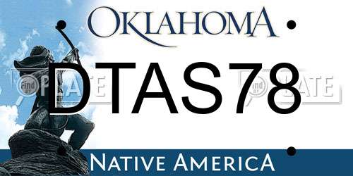 DTAS78 Oklahoma License Plate