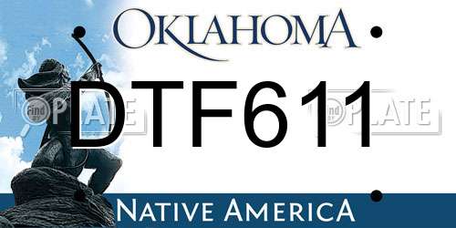 DTF611 Oklahoma License Plate
