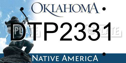 DTP2331 Oklahoma License Plate