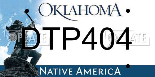 DTP404 Oklahoma License Plate