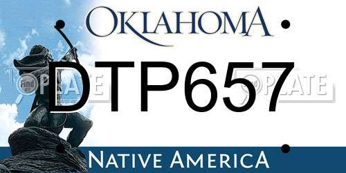DTP657 Oklahoma License Plate