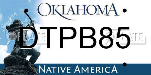 DTPB85 Oklahoma License Plate