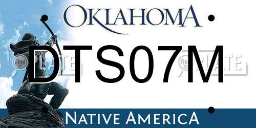 DTS07M Oklahoma License Plate