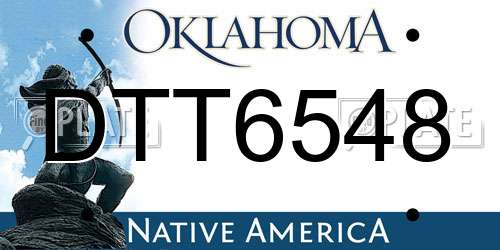 DTT6548 Oklahoma License Plate