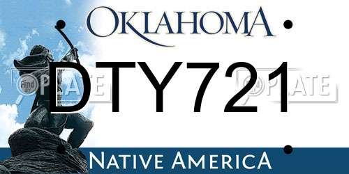 DTY721 Oklahoma License Plate
