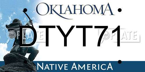 DTYT71 Oklahoma License Plate