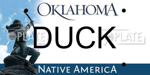 DUCK Oklahoma License Plate