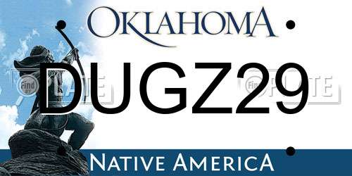 DUGZ29 Oklahoma License Plate
