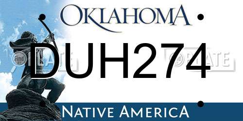 DUH274 Oklahoma License Plate
