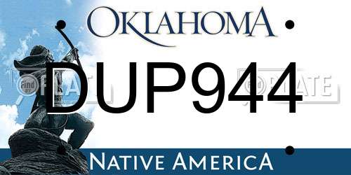 DUP944 Oklahoma License Plate