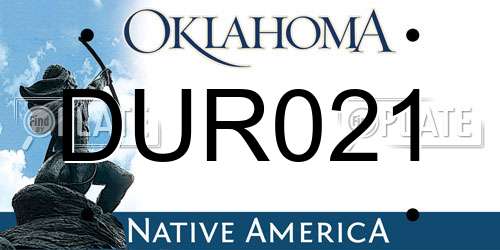 DUR021 Oklahoma License Plate
