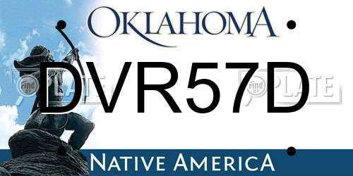 DVR57D Oklahoma License Plate