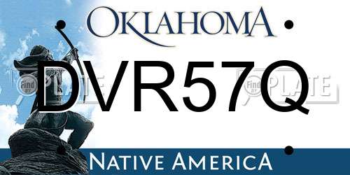 DVR57Q Oklahoma License Plate