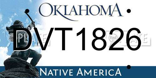DVT1826 Oklahoma License Plate