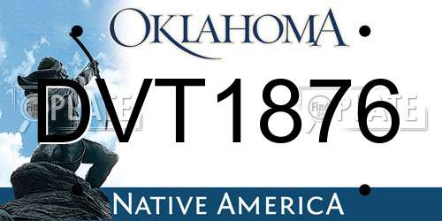 DVT1876 Oklahoma License Plate
