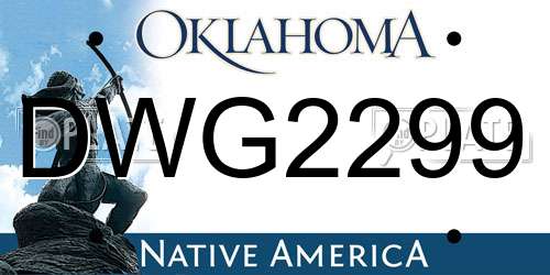 DWG2299 Oklahoma License Plate