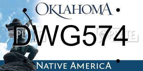 DWG574 Oklahoma License Plate