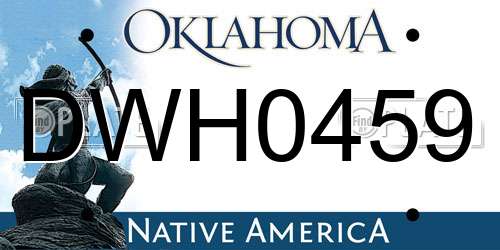 DWH0459 Oklahoma License Plate