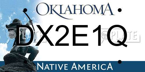 DX2E1Q Oklahoma License Plate