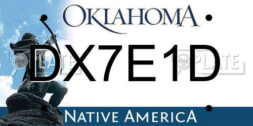 DX7E1D Oklahoma License Plate
