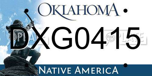 DXG0415 Oklahoma License Plate