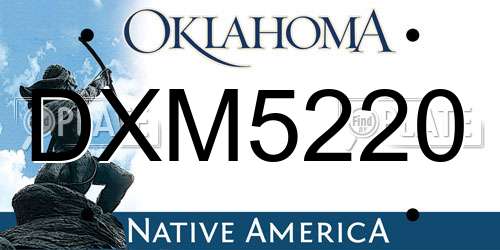 DXM5220 Oklahoma License Plate