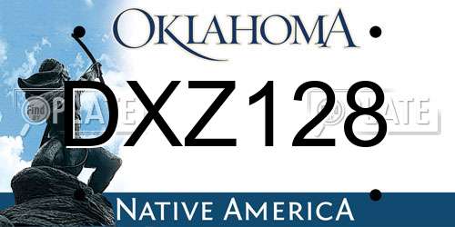DXZ128 Oklahoma License Plate