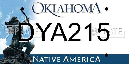 DYA215 Oklahoma License Plate
