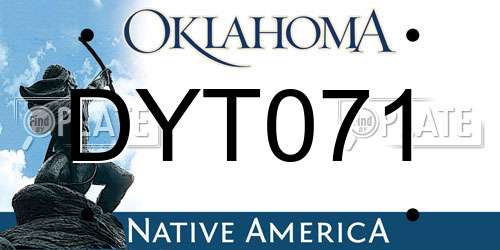 DYT071 Oklahoma License Plate