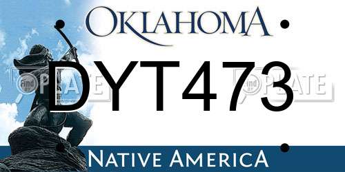 DYT473 Oklahoma License Plate