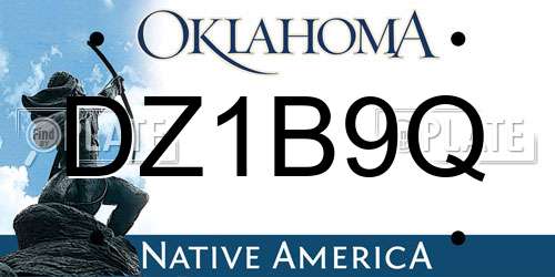 DZ1B9Q Oklahoma License Plate