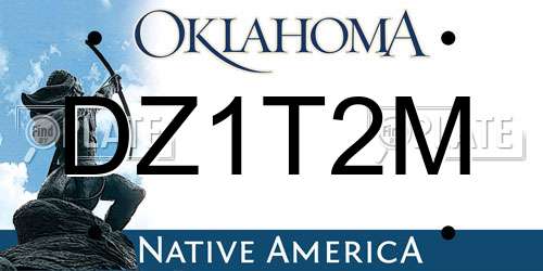 DZ1T2M Oklahoma License Plate