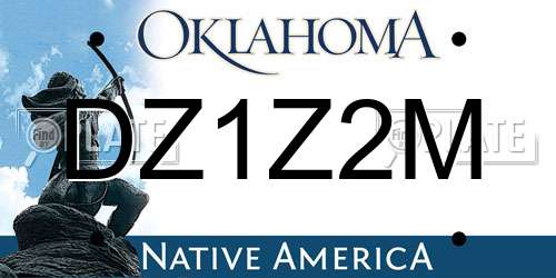 DZ1Z2M Oklahoma License Plate