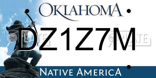 DZ1Z7M Oklahoma License Plate